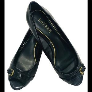 Ralph Lauren Leather Peep Toes